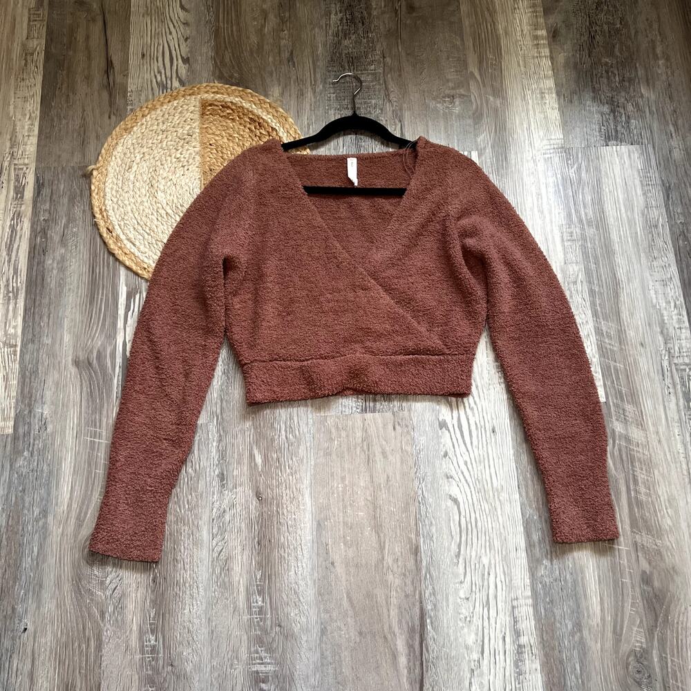 DAILY PRACTICE ANTHROPOLOGIE Fuzzy Wrap Crop Top